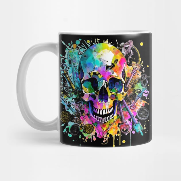 Watercolor Skull for Detectorist by Windy Digger Metal Detecting Store